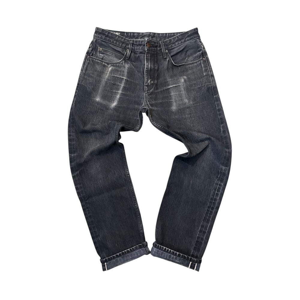 Freenote Cloth Black Selvedge Denim Avila Slim Taper Jeans 33x28 Classic Faded